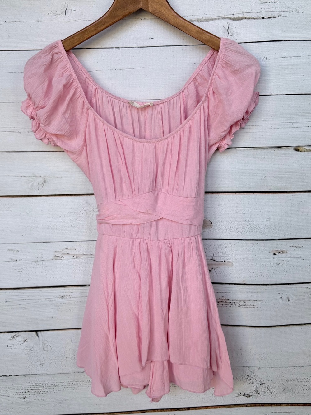 Altar'd State Off-The-Shoulder Ruffle Skort Romper- Small